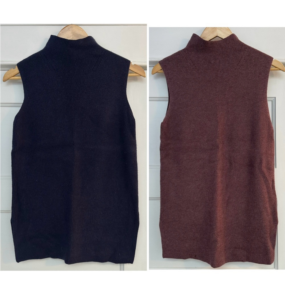 Target - A New Day - two sleeveless mockneck tunics in maroon purple + navy XS